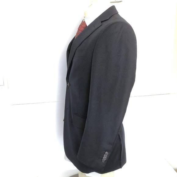 Suit Supply Thin Stripe Super 110's Pure Wool Navy - Picture 4 of 6
